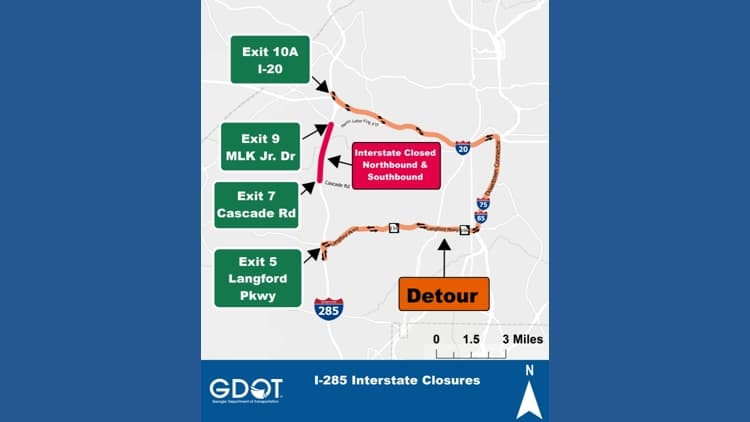 I-285 Westside Closure This Weekend to Impact Atlanta Commuters
