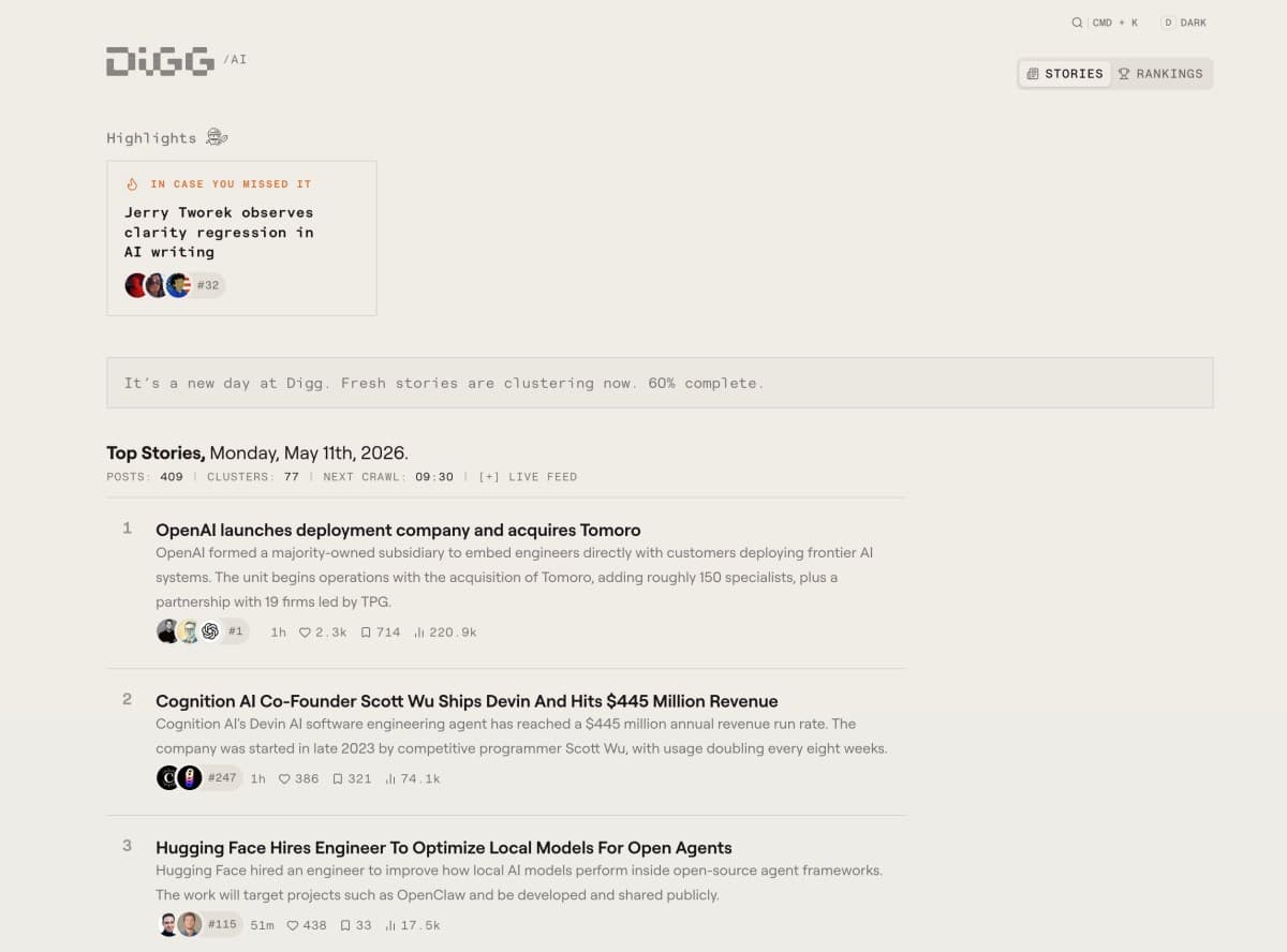 Digg Pivots to AI News Platform in Latest Comeback Bid