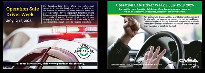 CVSA Operation Safe Driver Week Set for July 2026